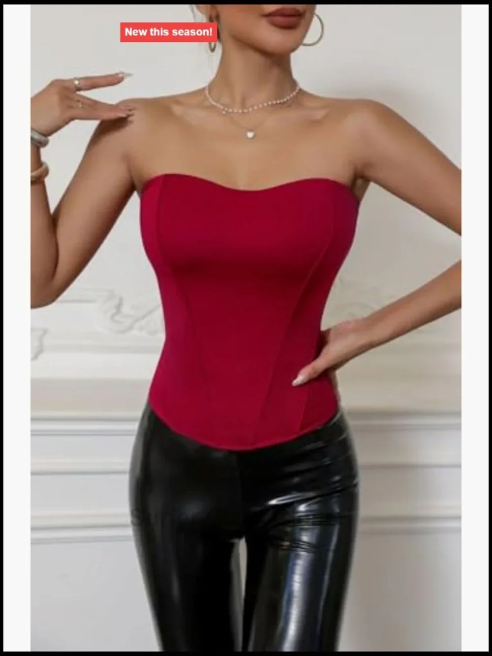 Strapless Corset Top with Boning Padded Bust Bustier Adjustable Zipper